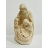 Statue de la Sainte famille en bois naturel