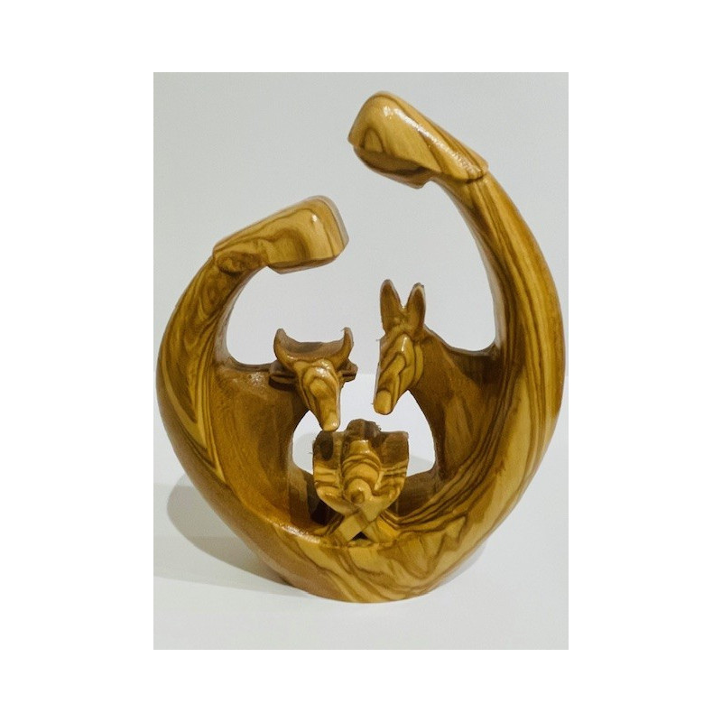 Crèche de Noël en bois d'olivier,  13.5 x10.5 cm, Bethléem, Terre Sainte