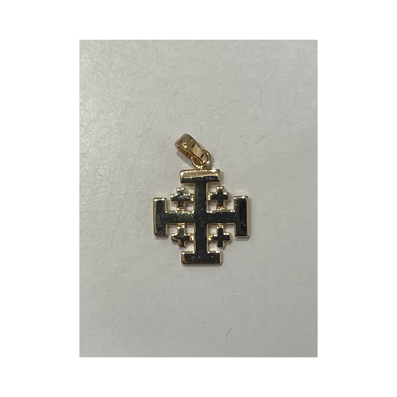 Pendentif croix de Jérusalem en  plaqué or