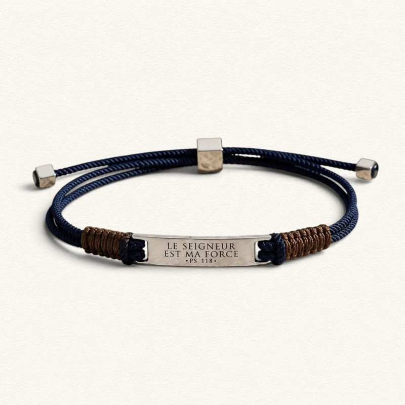 Bracelet homme « Le Seigneur est ma force » - Marine Fleur Nabert Créations