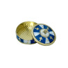 Boîte à chapelet en nacre et laiton bleu