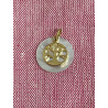 Pendentif arbre de vie nacre et plaqué or, 1,8 cm de diamètre, Partant