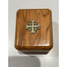 Boîte en bois d'olivier de Bethléem avec croix de Jérusalem, Partant