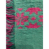 Nappe carrée d'Akhmin, Haute Egypte,  145 x 145 cm, rose motif vert, AHEED
