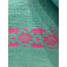 Nappe carrée d'Akhmin, Haute Egypte,  145 x 145 cm, rose motif vert, AHEED