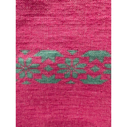Nappe carrée d'Akhmin, Haute Egypte,  145 x 145 cm, rose motif vert, AHEED