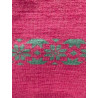 Nappe carrée d'Akhmin, Haute Egypte,  145 x 145 cm, rose motif vert, AHEED