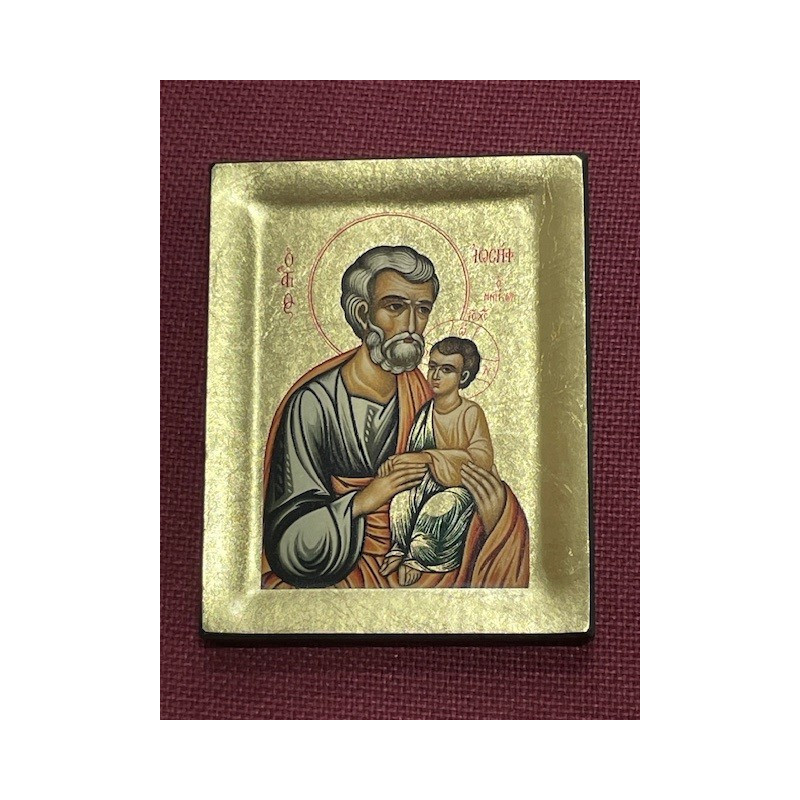 Icône Saint Joseph à l'enfant, 10x12,5 cm, Partant