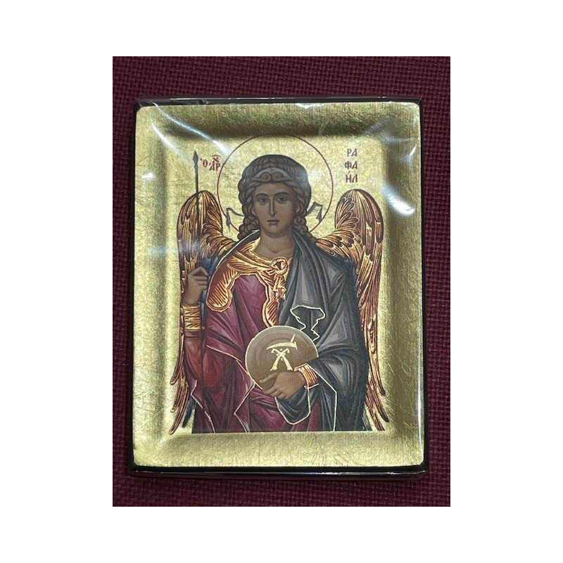 Icône Archange Raphaël, 10 cm x 12.5 cm, Partant