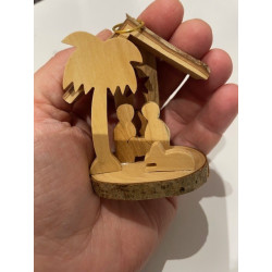 Crèche en bois d'olivier de...