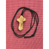 Pendentif petite croix du réconfort en bois d'olivier, Terre Sainte