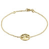 Bracelet en plaqué or ajustable sur chaine avec un arbre de vie