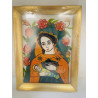 Icône peinte sur verre, Vierge à l'enfant, Georgeta Maria Iuga, Roumanie