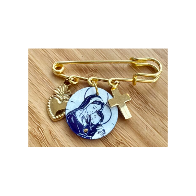 Broche Notre Dame de tendresse, Des Saints Gravés