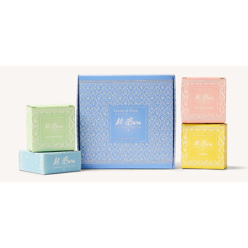 Coffret de savons d'Alep "les jardins parfumés", savons de 50g, Al Bara