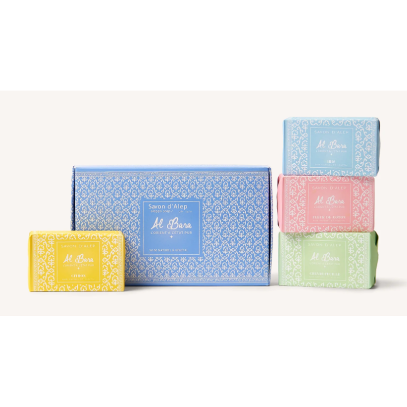 Coffret de savons d'Alep "Les jardins parfumés" - Savons de 100g, Al Bara