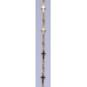 Bracelet en plaqué or avec 7 croix et 7 perles,  18cm, partant