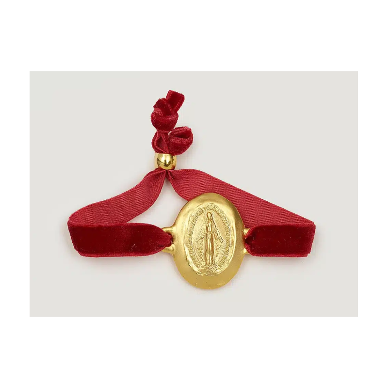 Bracelet médaille miraculeuse, plaqué or, Deo Gratias