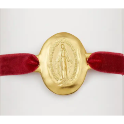 Bracelet médaille miraculeuse, plaqué or, Deo Gratias