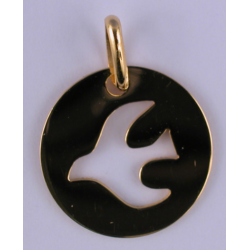 Pendentif médaille colombe,...