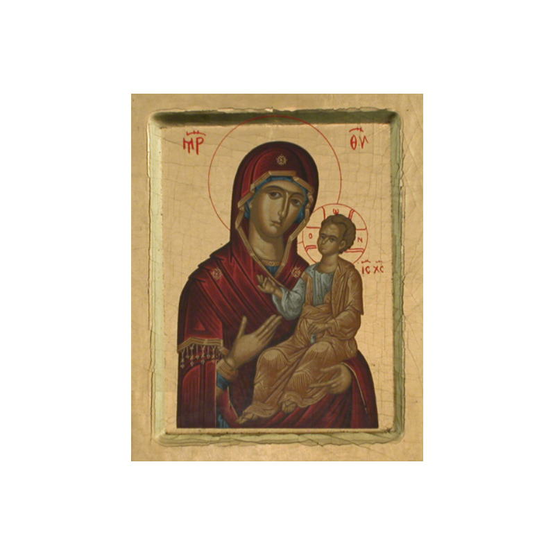 Icône Vierge à l'enfant Hodigitria, 10cm x 12.5 cm, Partant