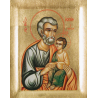 Icône Saint Joseph à l'enfant, 10x12,5 cm, Partant
