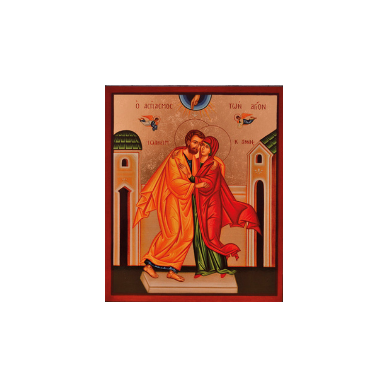 Icône La Rencontre de Anne et Joachim, 14 x 17 cm, les Clémences