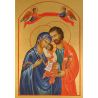 Icône La Sainte Famille, dorée à la feuille,  14,8 x 19 cm, Les Clémences