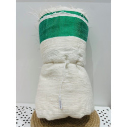Echarpe verte, coton tissé...