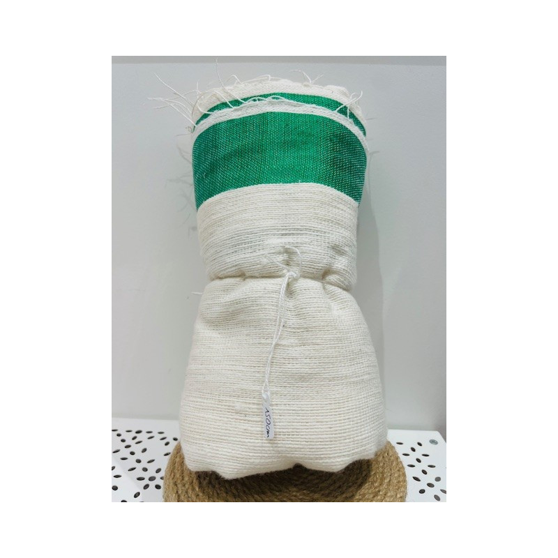 Echarpe verte, coton tissé à la main, 150 cm, Voluntas Dei, Ethiopie