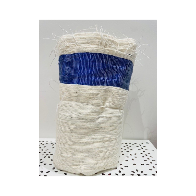 Echarpe bleu marine, coton tissé à la main, 180 cm, Voluntas Dei, Ethiopie
