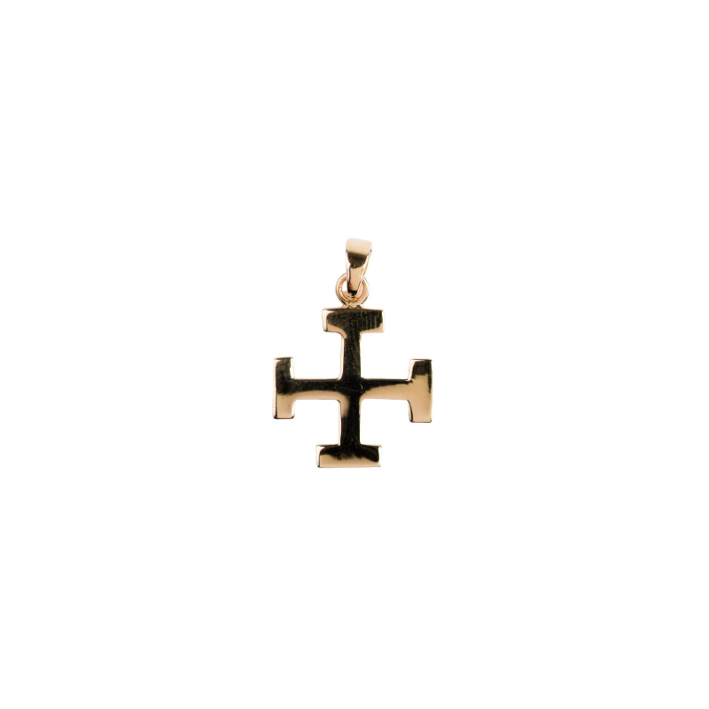 Pendentif croix scoute en plaqué or, 1,5 cm
