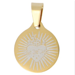 Pendentif médaille en acier...