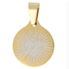 Pendentif médaille en acier inoxydable doré et argenté avec l'Ex-Voto, 1.5 cm