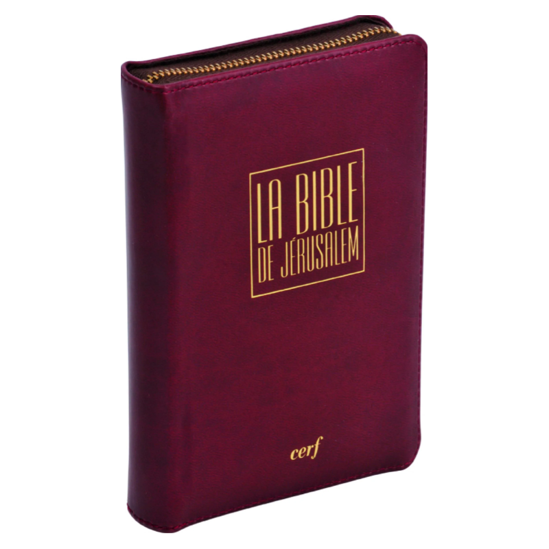 Bible de Jérusalem de voyage,  étui, reluire souple cuir, glissière, tranche or