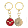 Porte-clés Saint Esprit emaillé rouge et métal doré,  3 cm