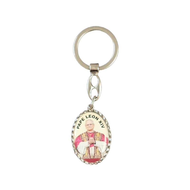 Porte-clés en résine, Pape Léon XIV, 4 cm