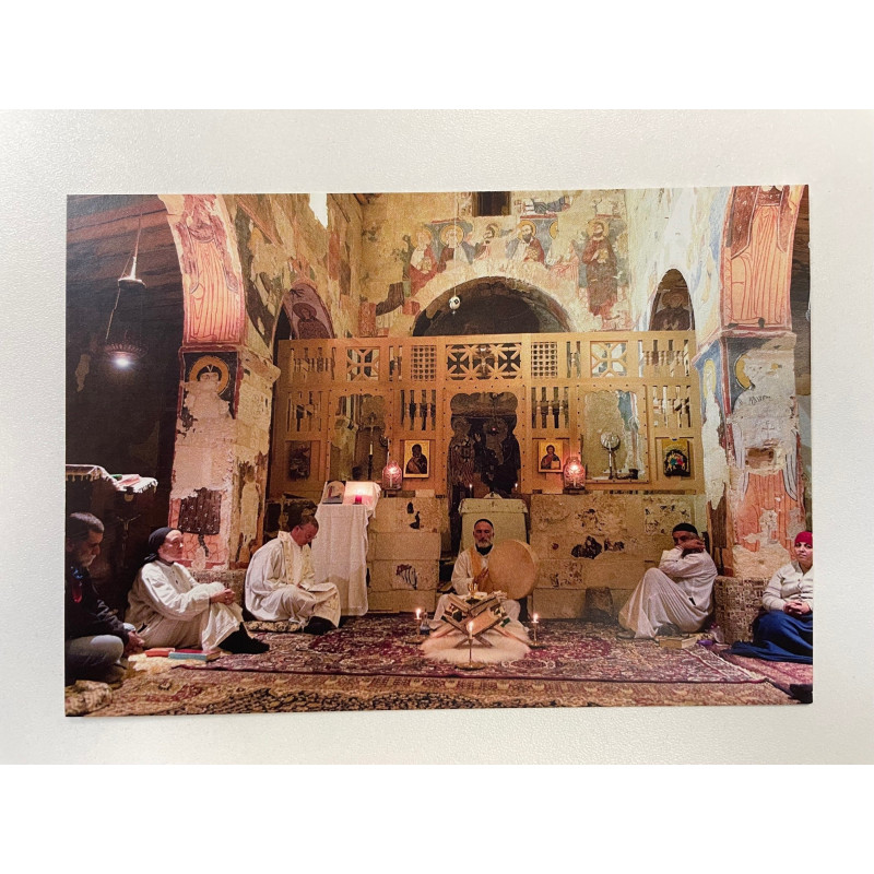 Carte postale d'Orient, moment de prière, monastère de Mar Moussa, Syrie
