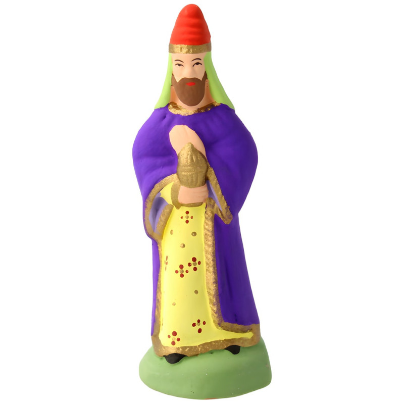 Santon Carbonel, 7 cm, Roi Mage blanc Melchior N°2