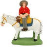 Santon Carbonel, 7 cm, gardian à cheval rouge N°2