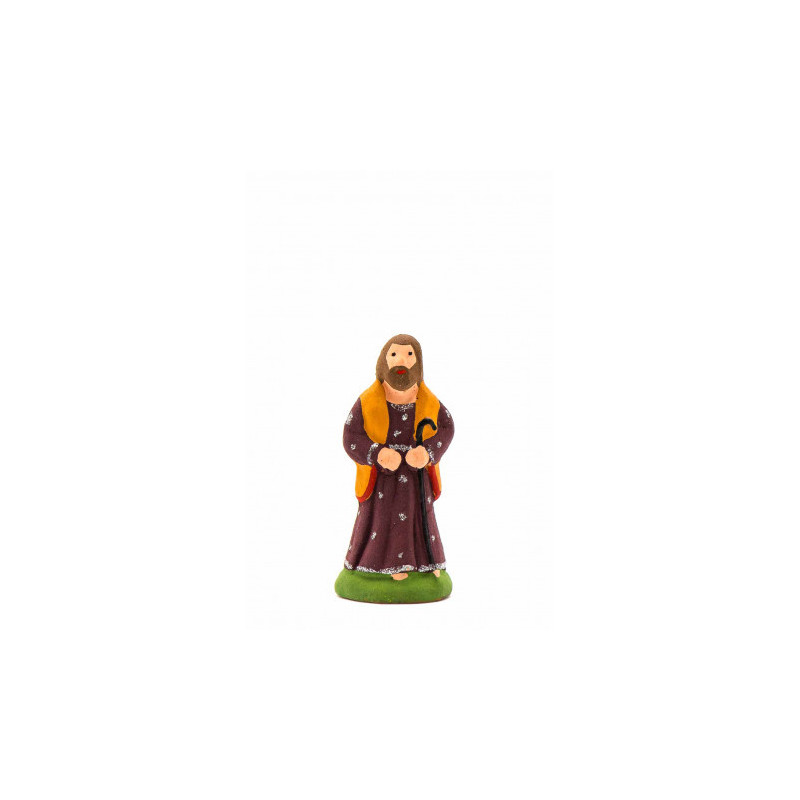 Santon Carbonel, puce  (2,5 cm),  Saint Joseph appuyé