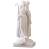 Statue Christ Bon Pasteur en albâtre blanc, 12 cm