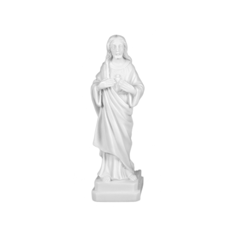 Statue Sacré-Coeur de Jésus en Albâtre blanc, 12,5 cm
