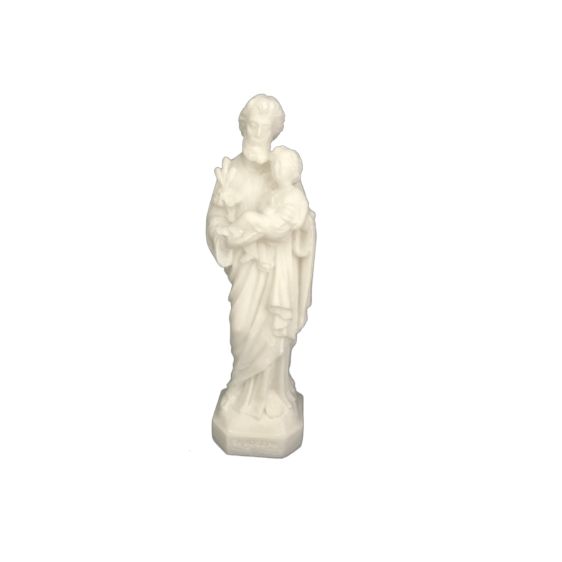 Statue Saint Joseph en Albâtre blanc, 13,5 cm