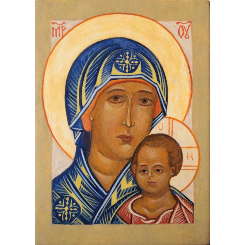 Vierge à l'enfant, icône écrite à la Main, Violaine Vaganay